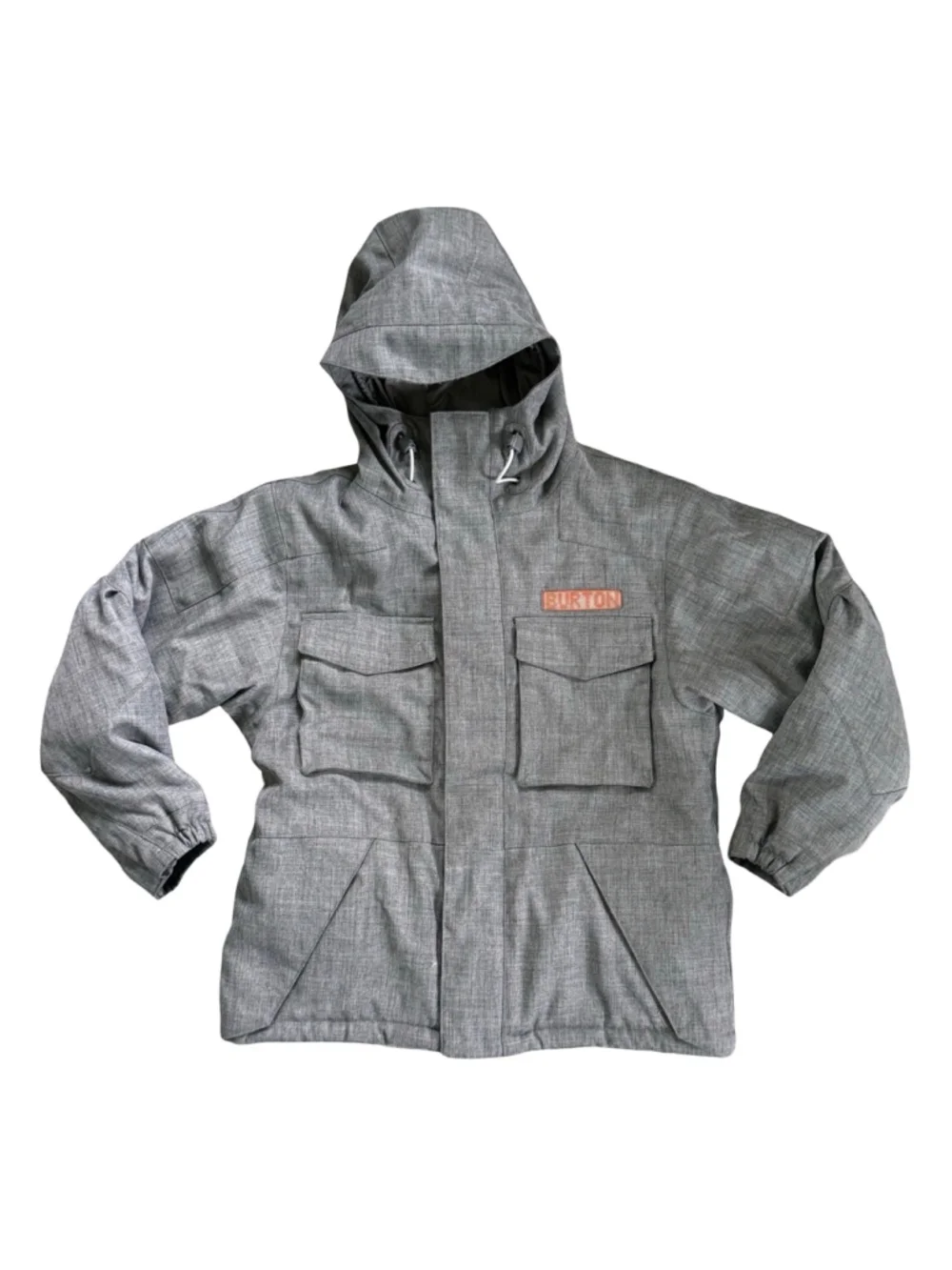Burton Kids Gray Textured Insulated Snowboard Jacket Youth Small